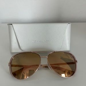 Michael Kors Sporty Rose Gold Aviator Sunglasses